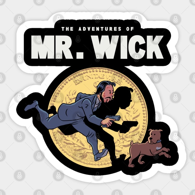 The Adventures of Mr. Wick Sticker by rustenico